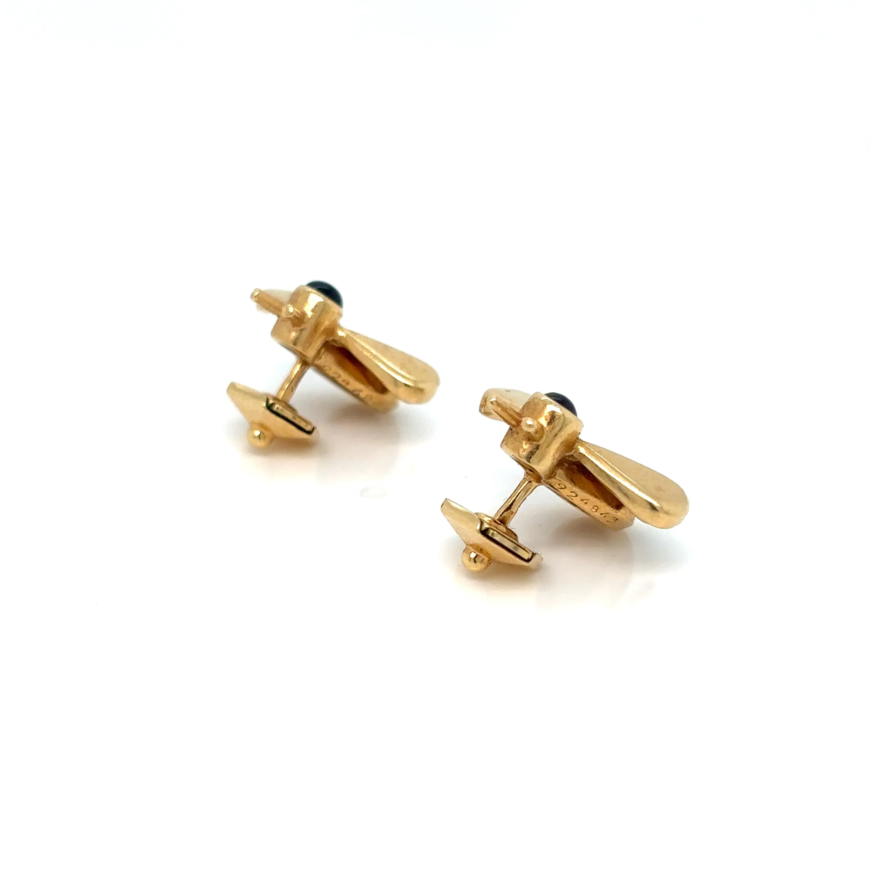 Cartier Sapphire & 18k Gold Bumble Bee Earrings Original Box