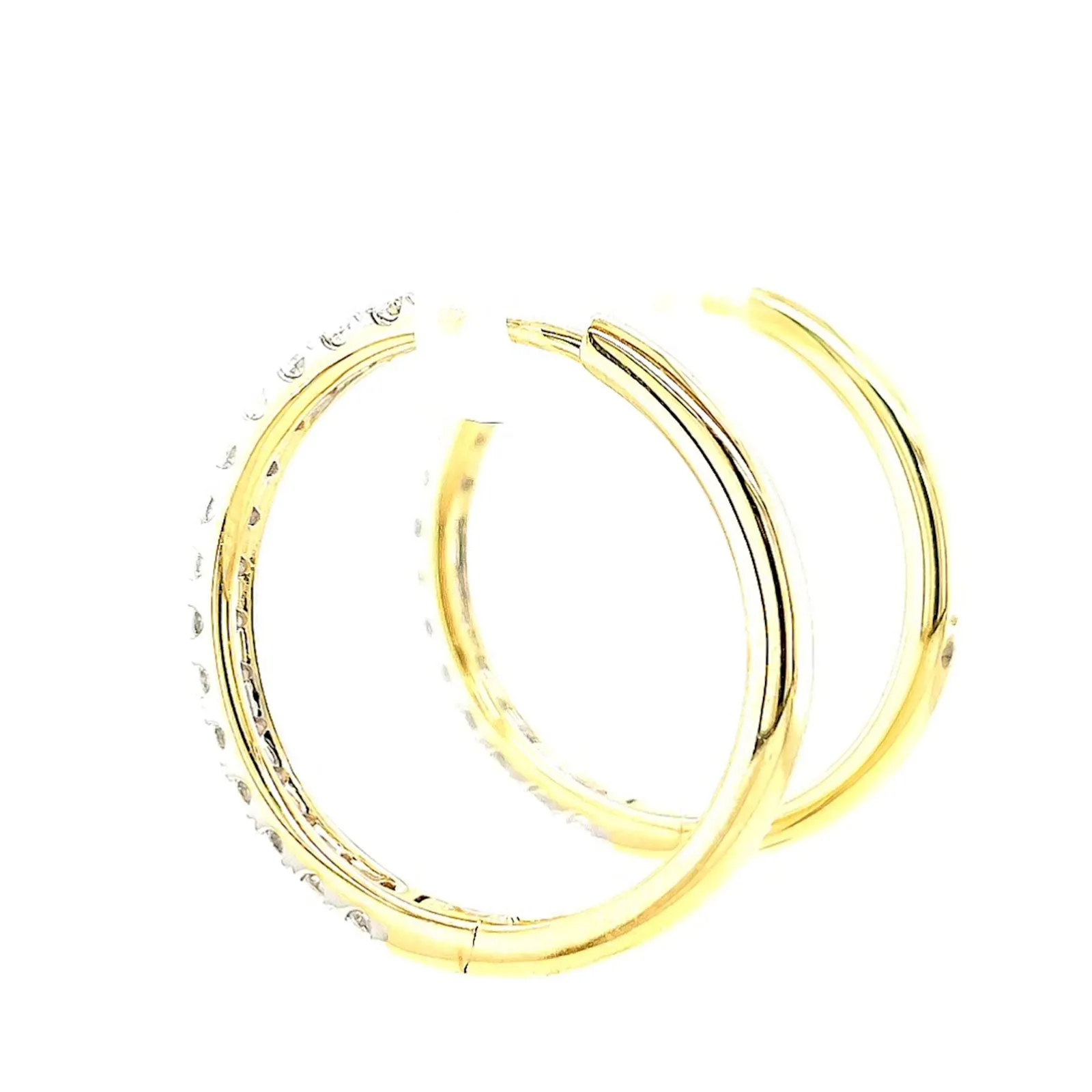 Celebration 9ct Yellow Gold Round Brilliant Cut 1 Carat tw of Lab Grown Diamonds Hoop Earrings