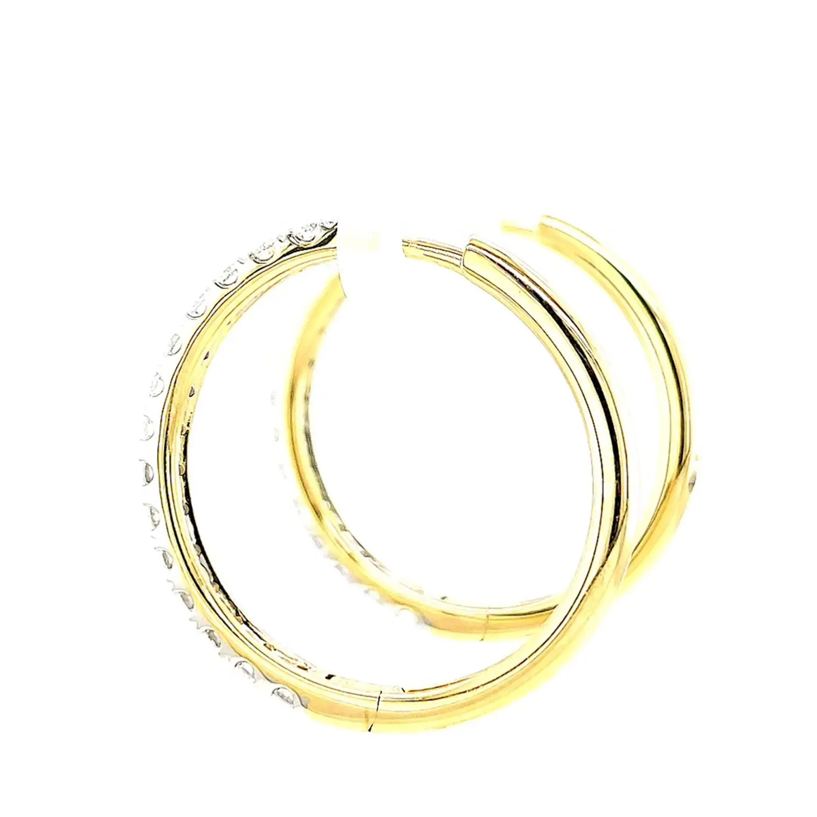 Celebration 9ct Yellow Gold Round Brilliant Cut 1 Carat tw of Lab Grown Diamonds Hoop Earrings