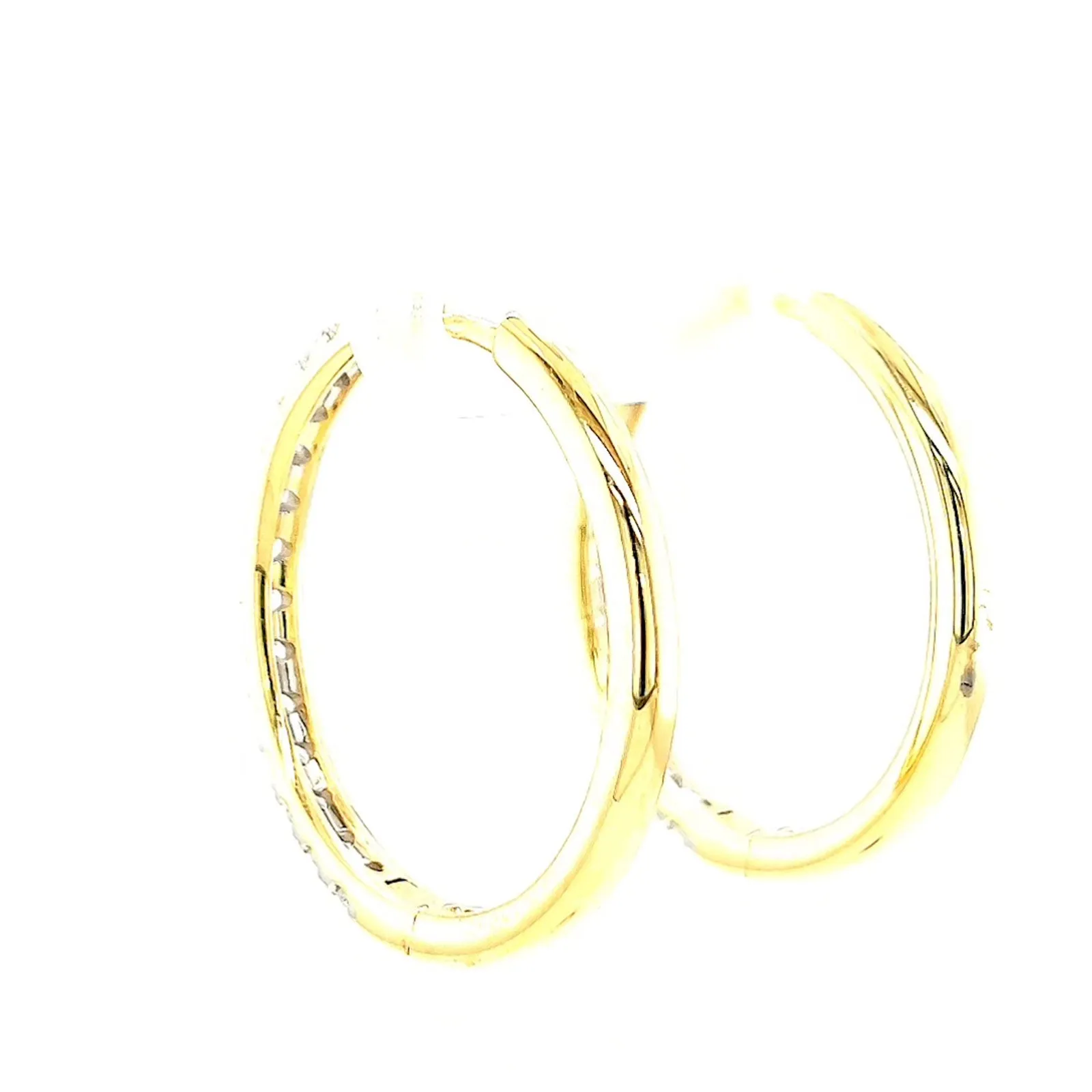 Celebration 9ct Yellow Gold Round Brilliant Cut 1 Carat tw of Lab Grown Diamonds Hoop Earrings