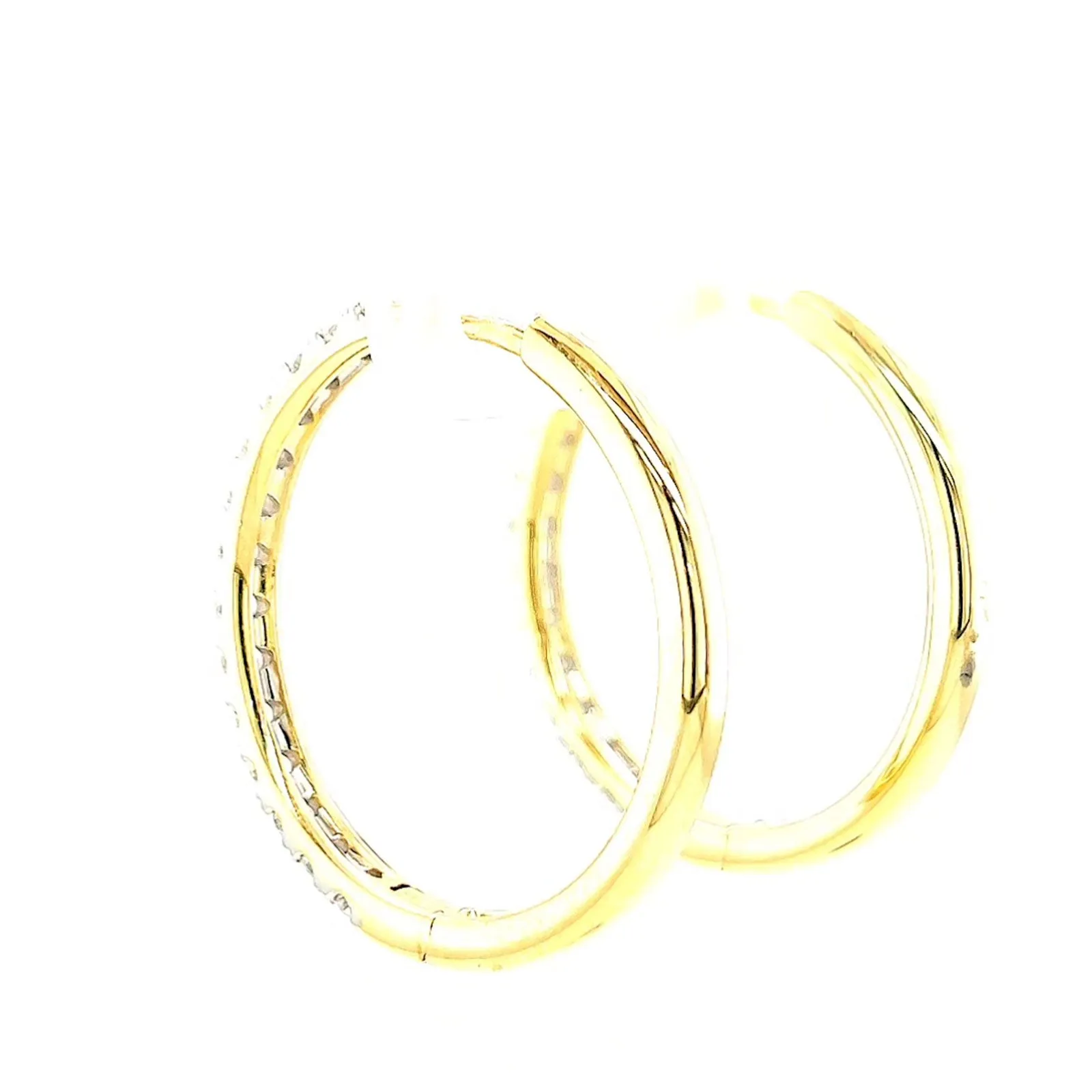 Celebration 9ct Yellow Gold Round Brilliant Cut 1 Carat tw of Lab Grown Diamonds Hoop Earrings