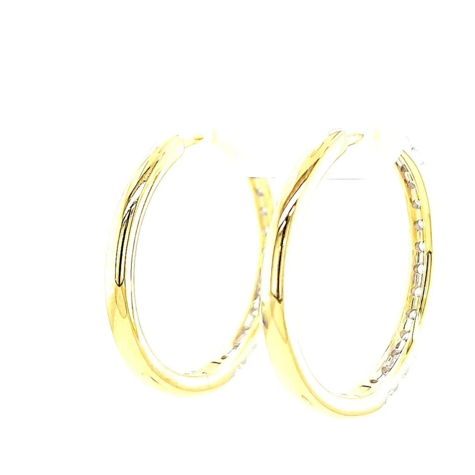 Celebration 9ct Yellow Gold Round Brilliant Cut 1 Carat tw of Lab Grown Diamonds Hoop Earrings