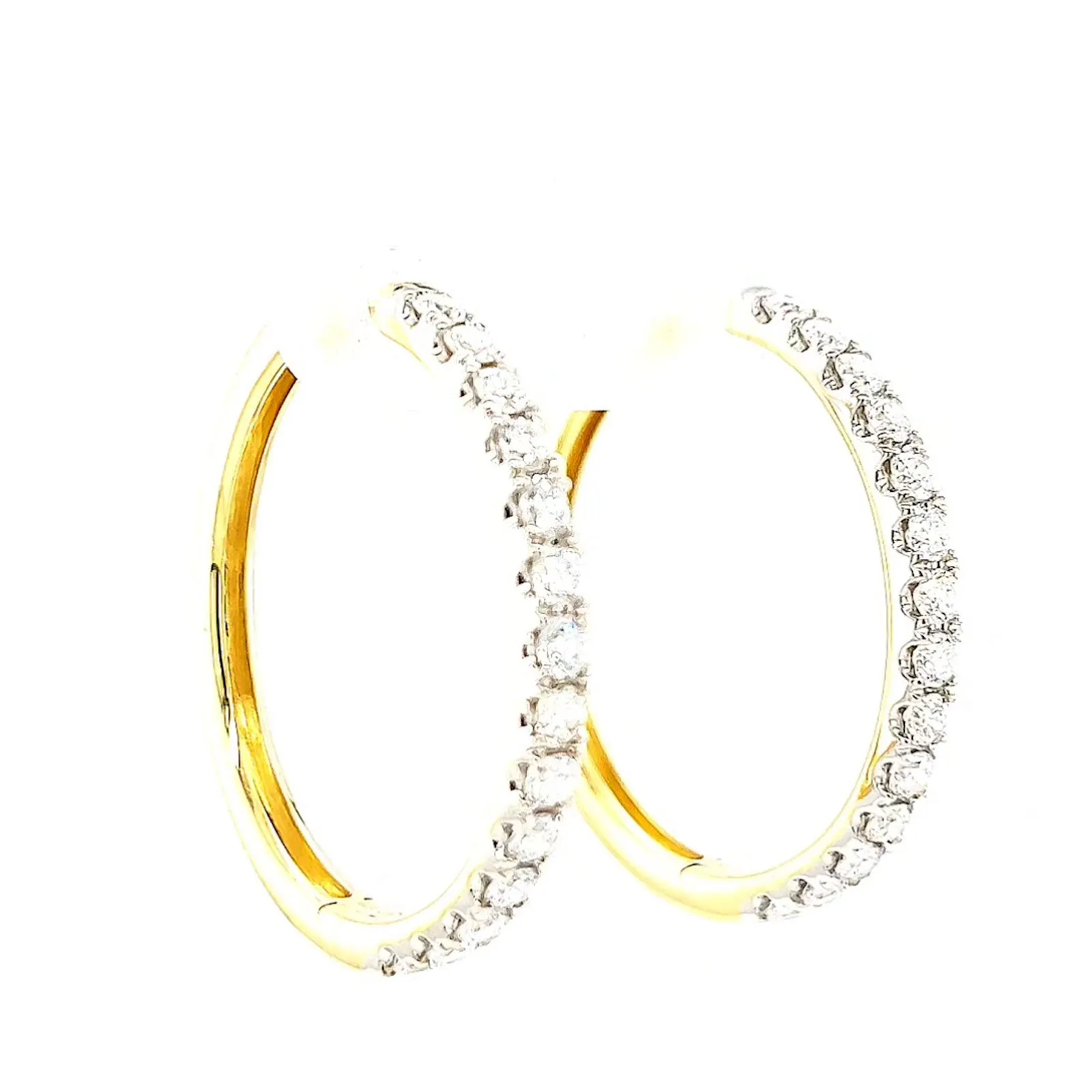 Celebration 9ct Yellow Gold Round Brilliant Cut 1 Carat tw of Lab Grown Diamonds Hoop Earrings