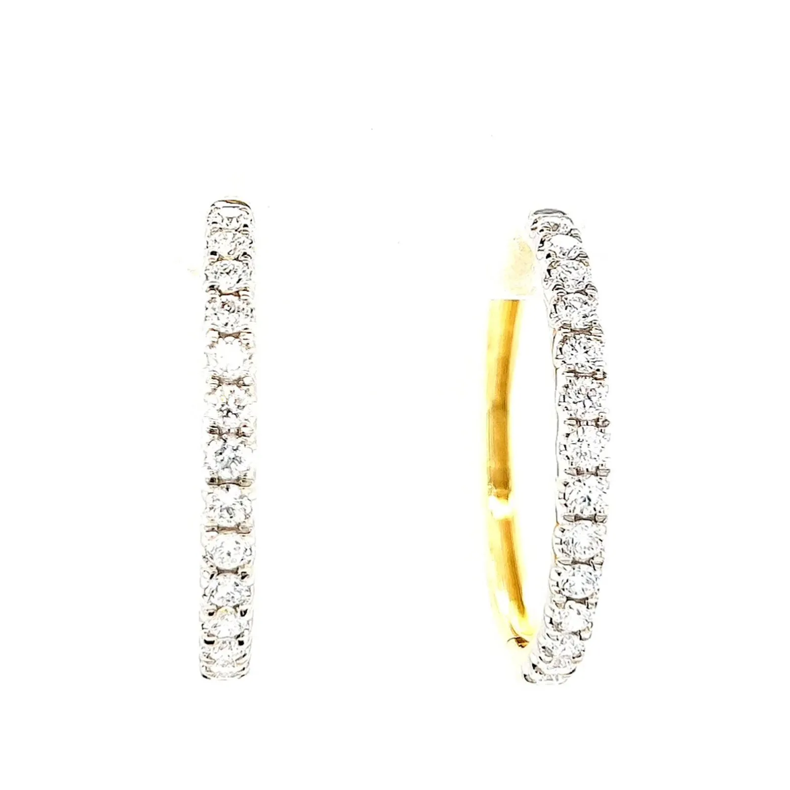 Celebration 9ct Yellow Gold Round Brilliant Cut 1 Carat tw of Lab Grown Diamonds Hoop Earrings