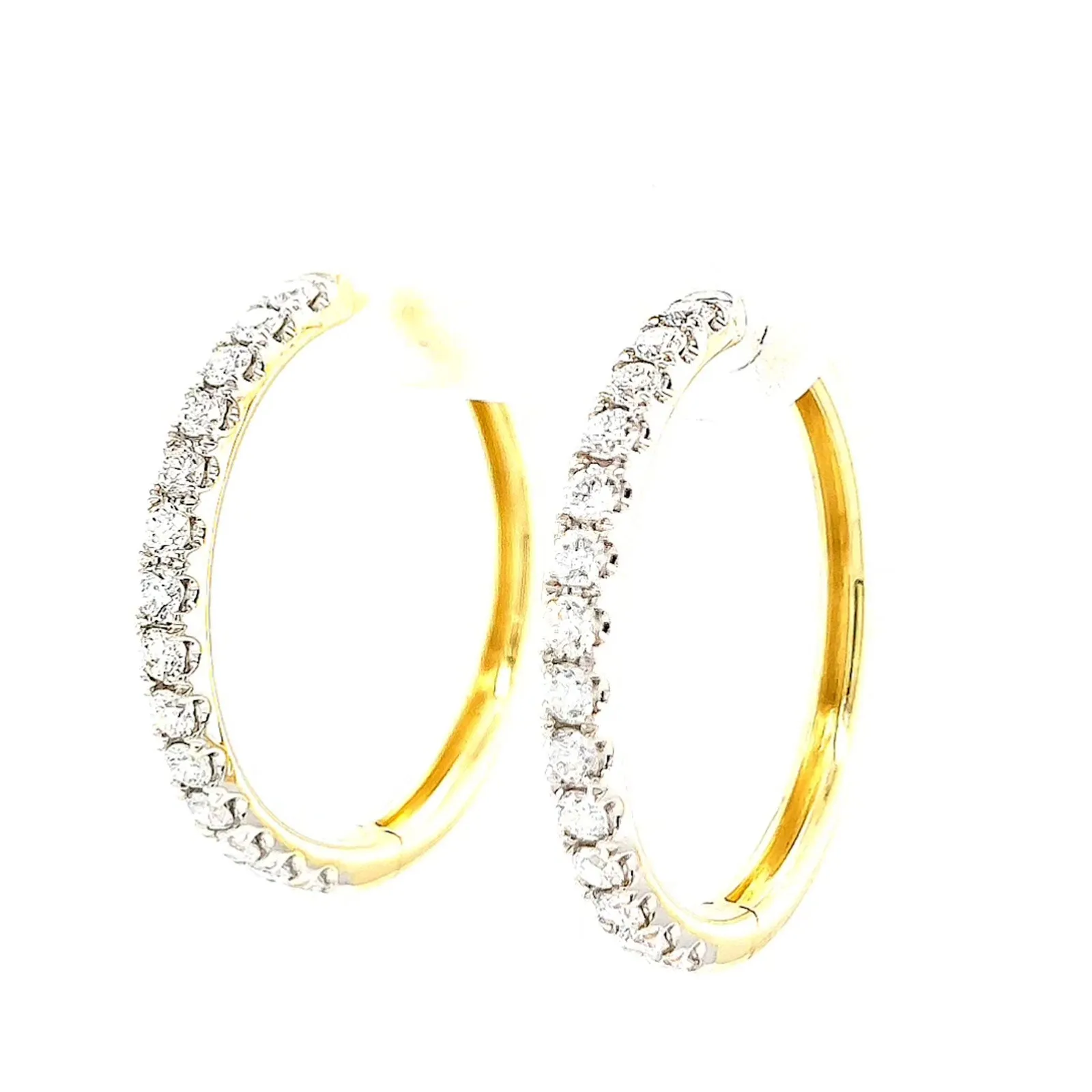 Celebration 9ct Yellow Gold Round Brilliant Cut 1 Carat tw of Lab Grown Diamonds Hoop Earrings