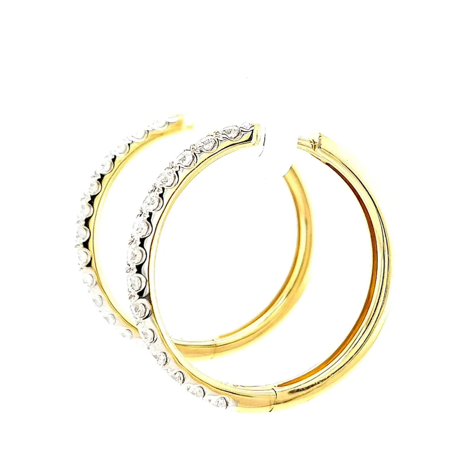 Celebration 9ct Yellow Gold Round Brilliant Cut 1 Carat tw of Lab Grown Diamonds Hoop Earrings