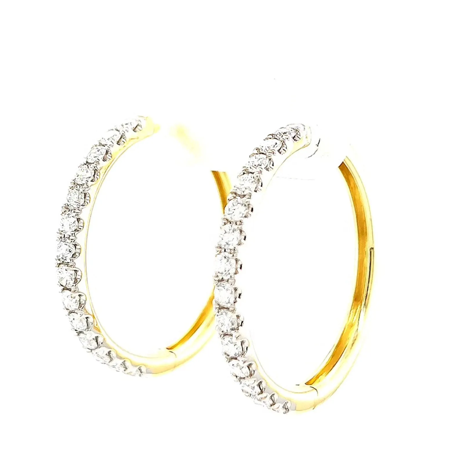 Celebration 9ct Yellow Gold Round Brilliant Cut 1 Carat tw of Lab Grown Diamonds Hoop Earrings