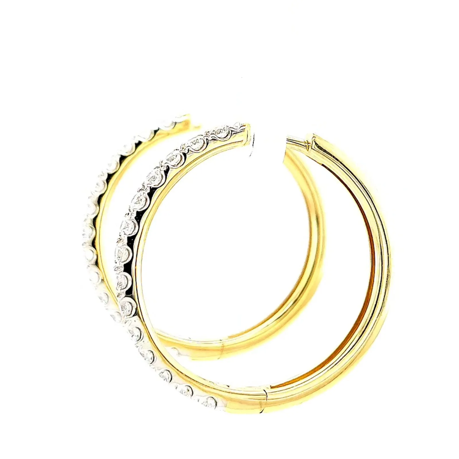 Celebration 9ct Yellow Gold Round Brilliant Cut 1 Carat tw of Lab Grown Diamonds Hoop Earrings