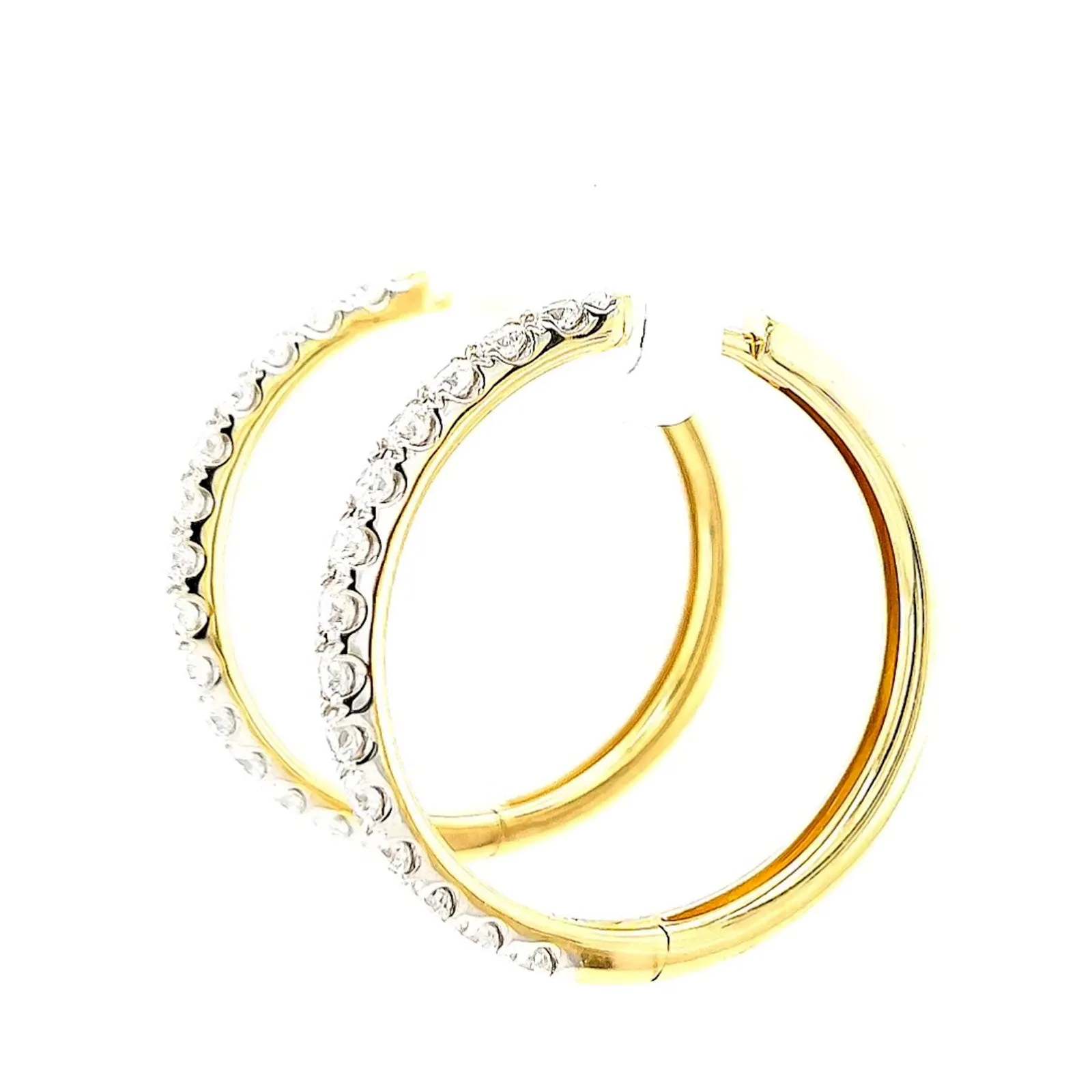 Celebration 9ct Yellow Gold Round Brilliant Cut 1 Carat tw of Lab Grown Diamonds Hoop Earrings