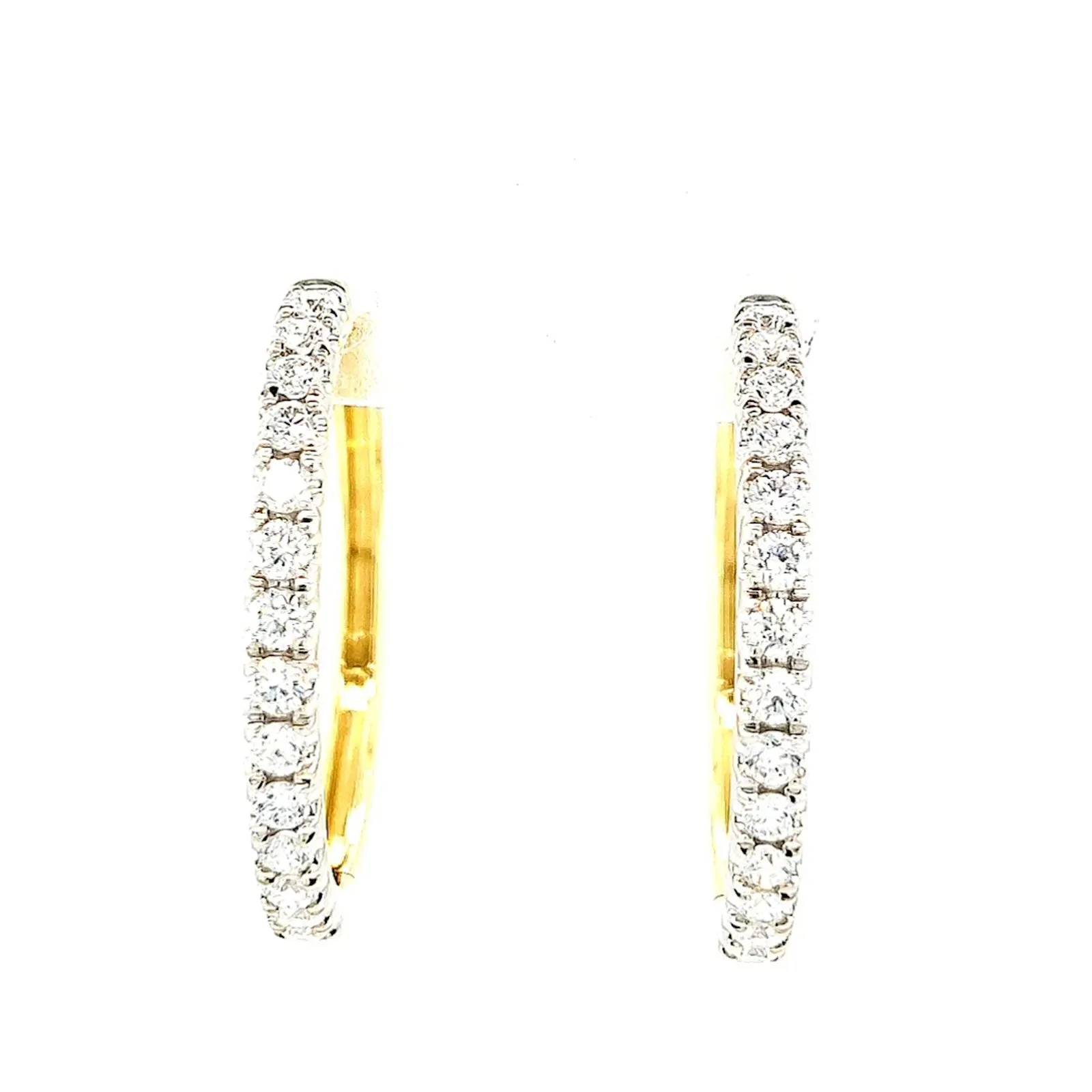 Celebration 9ct Yellow Gold Round Brilliant Cut 1 Carat tw of Lab Grown Diamonds Hoop Earrings