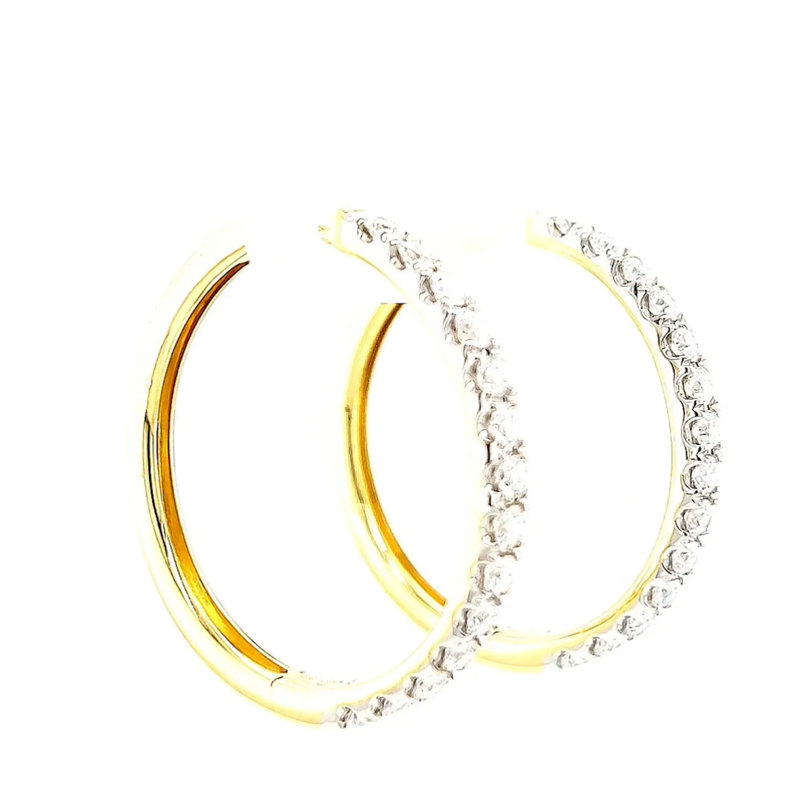 Celebration 9ct Yellow Gold Round Brilliant Cut 1 Carat tw of Lab Grown Diamonds Hoop Earrings