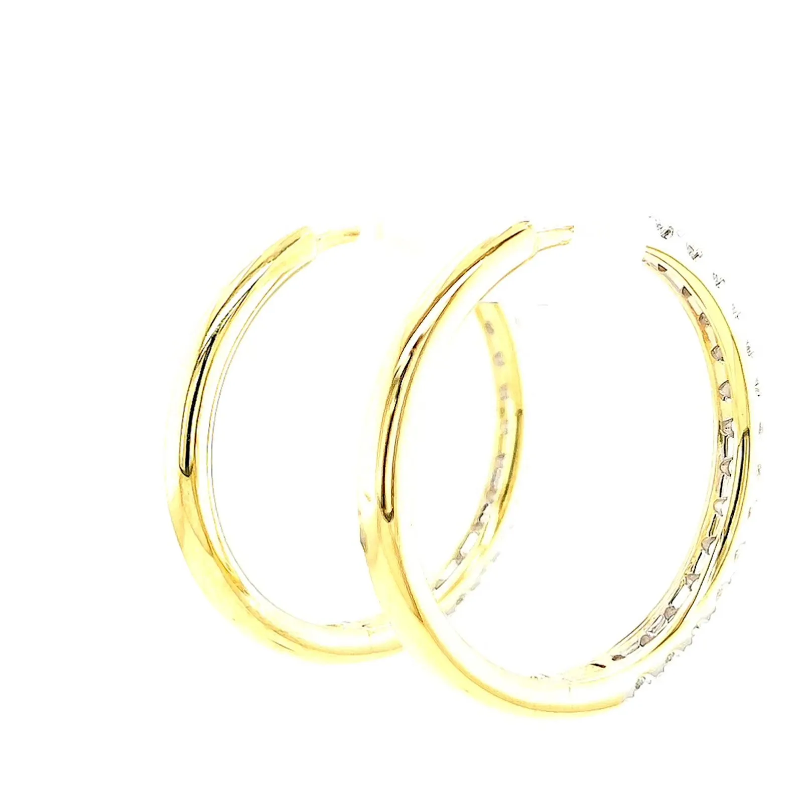 Celebration 9ct Yellow Gold Round Brilliant Cut 1 Carat tw of Lab Grown Diamonds Hoop Earrings