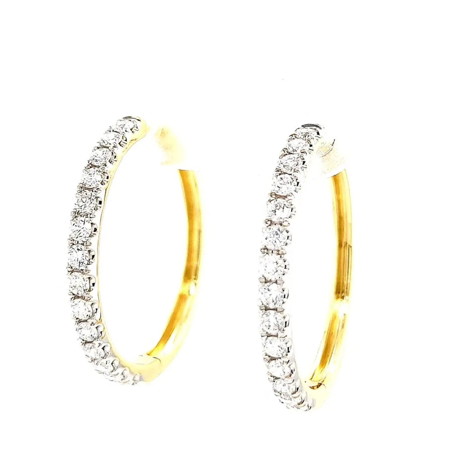 Celebration 9ct Yellow Gold Round Brilliant Cut 1 Carat tw of Lab Grown Diamonds Hoop Earrings