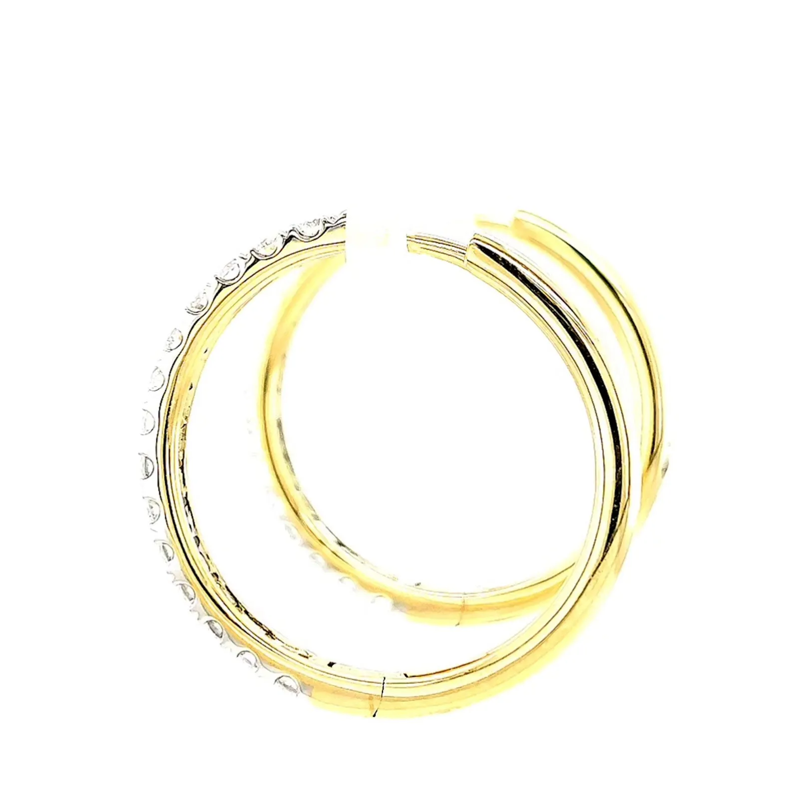 Celebration 9ct Yellow Gold Round Brilliant Cut 1 Carat tw of Lab Grown Diamonds Hoop Earrings