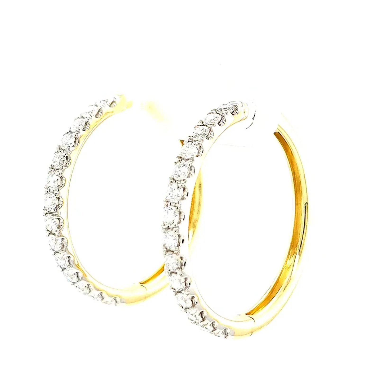 Celebration 9ct Yellow Gold Round Brilliant Cut 1 Carat tw of Lab Grown Diamonds Hoop Earrings