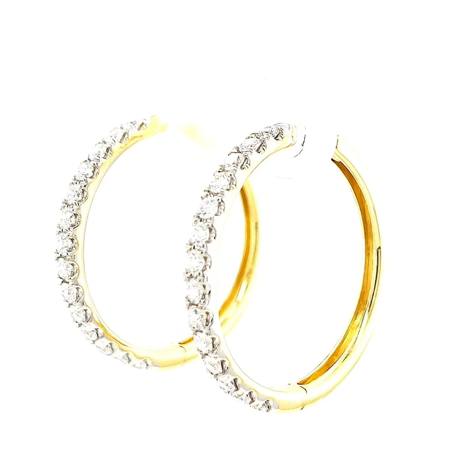 Celebration 9ct Yellow Gold Round Brilliant Cut 1 Carat tw of Lab Grown Diamonds Hoop Earrings