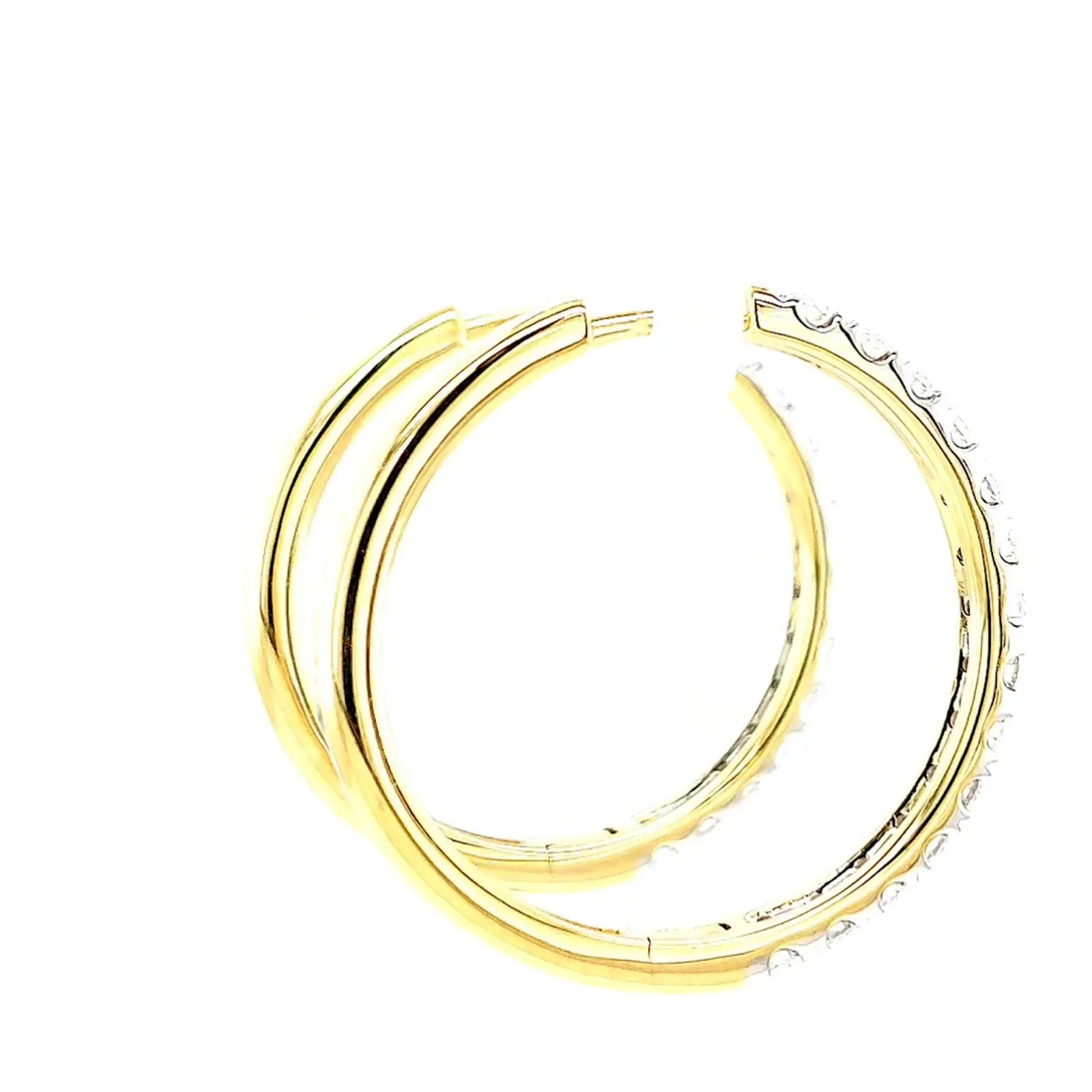 Celebration 9ct Yellow Gold Round Brilliant Cut 1 Carat tw of Lab Grown Diamonds Hoop Earrings