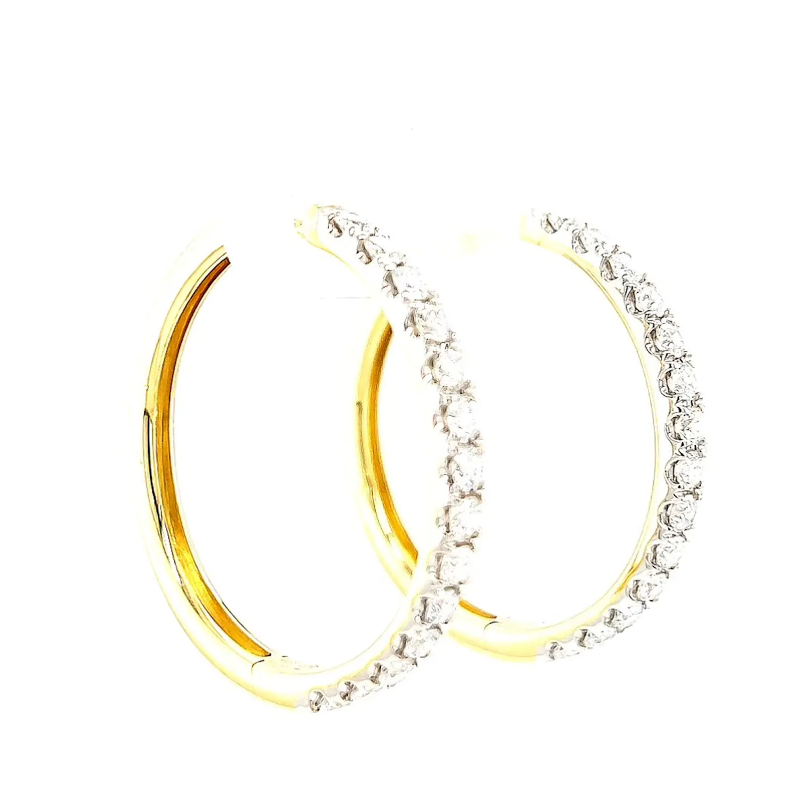 Celebration 9ct Yellow Gold Round Brilliant Cut 1 Carat tw of Lab Grown Diamonds Hoop Earrings