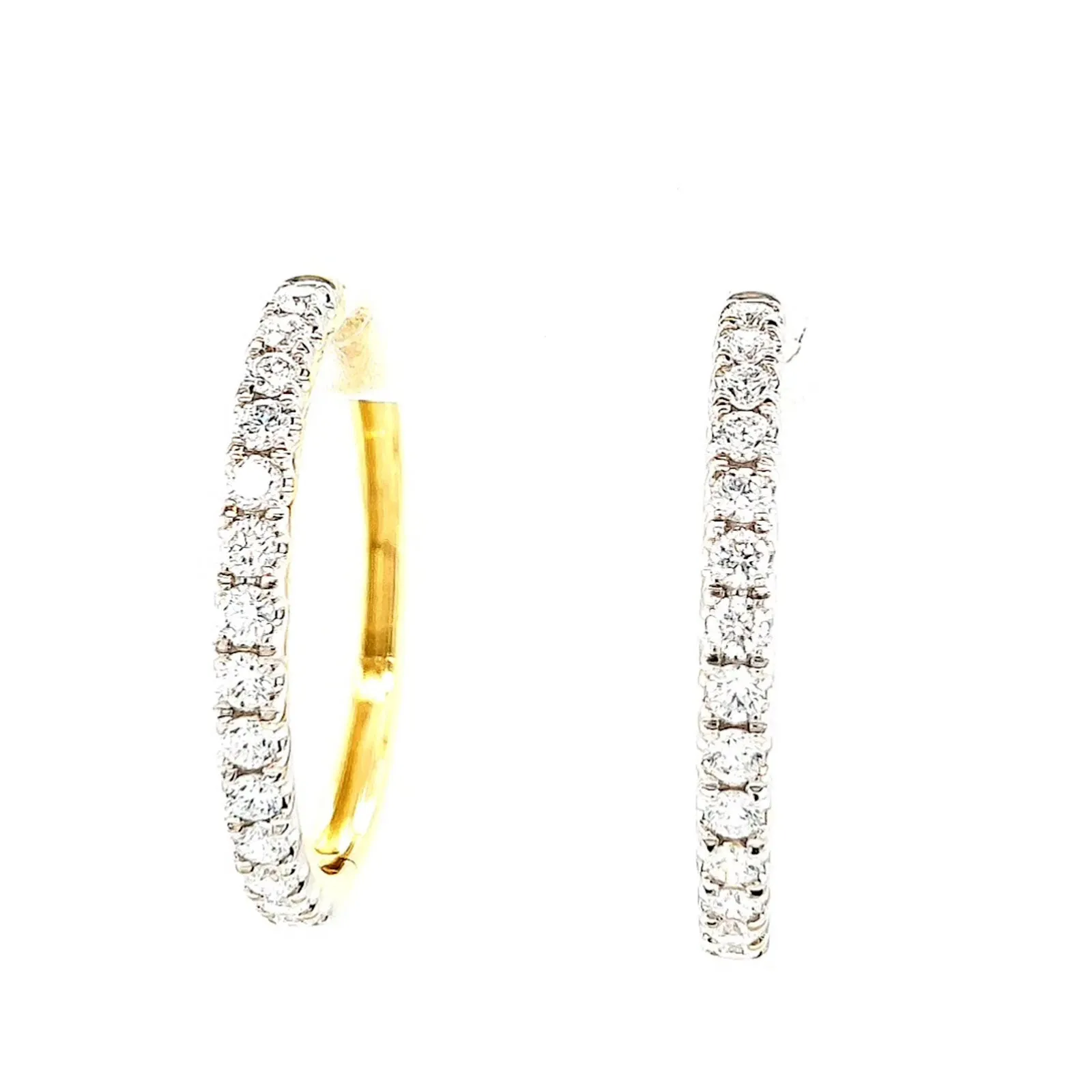 Celebration 9ct Yellow Gold Round Brilliant Cut 1 Carat tw of Lab Grown Diamonds Hoop Earrings