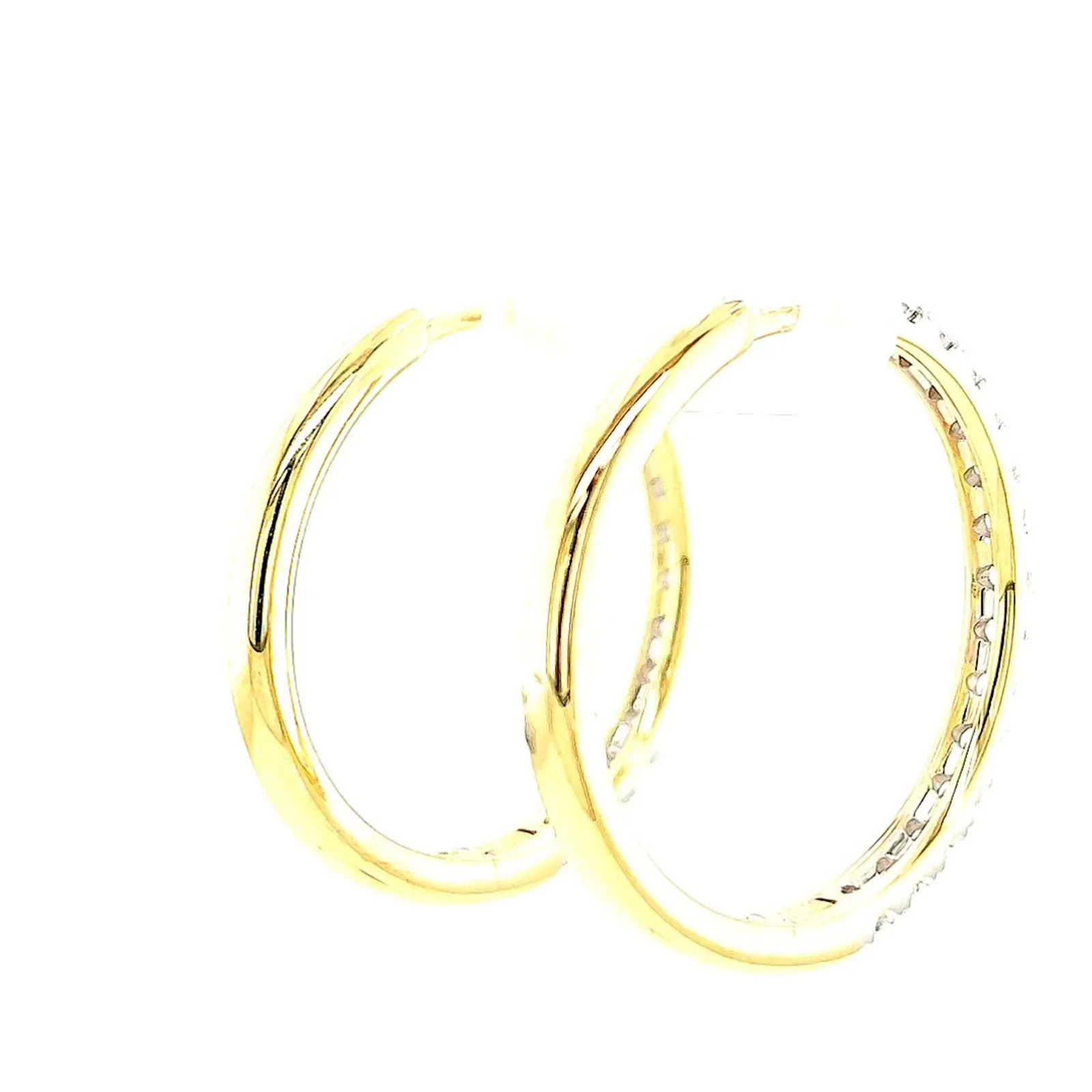 Celebration 9ct Yellow Gold Round Brilliant Cut 1 Carat tw of Lab Grown Diamonds Hoop Earrings