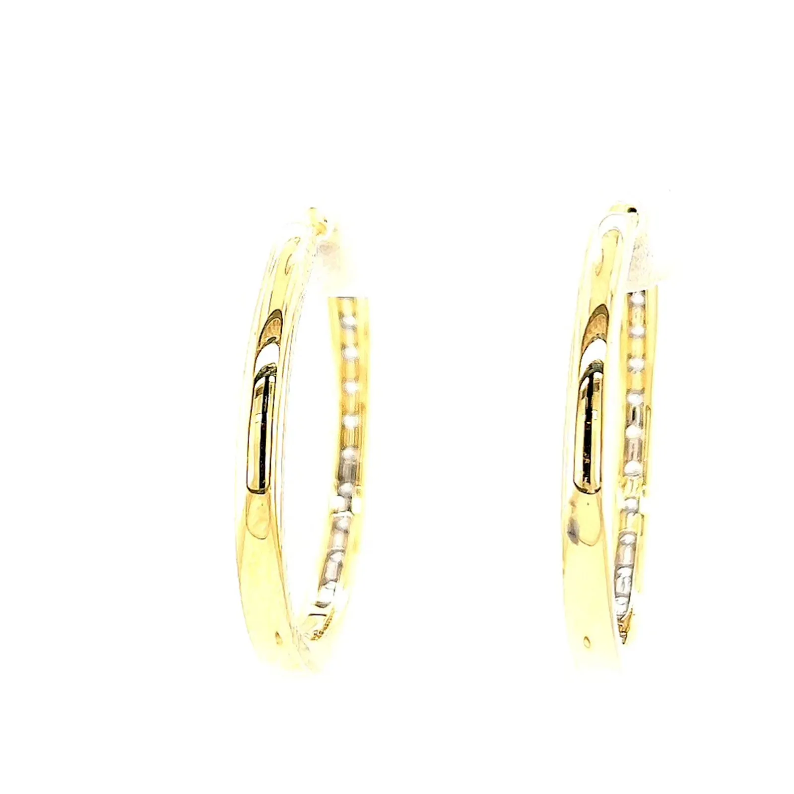 Celebration 9ct Yellow Gold Round Brilliant Cut 1 Carat tw of Lab Grown Diamonds Hoop Earrings