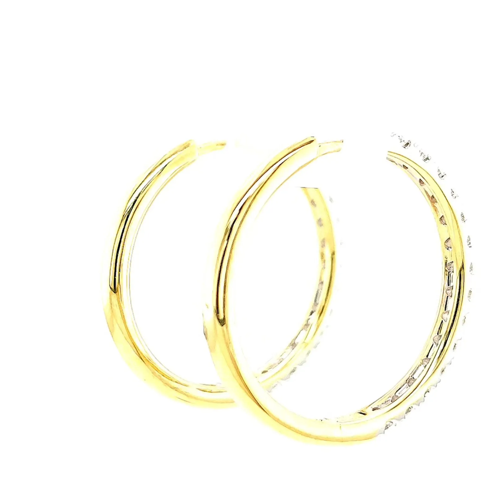 Celebration 9ct Yellow Gold Round Brilliant Cut 1 Carat tw of Lab Grown Diamonds Hoop Earrings