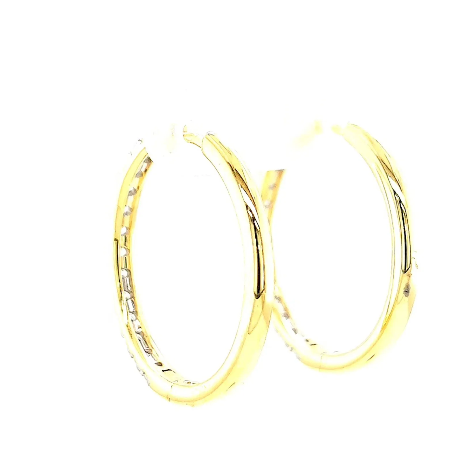 Celebration 9ct Yellow Gold Round Brilliant Cut 1 Carat tw of Lab Grown Diamonds Hoop Earrings