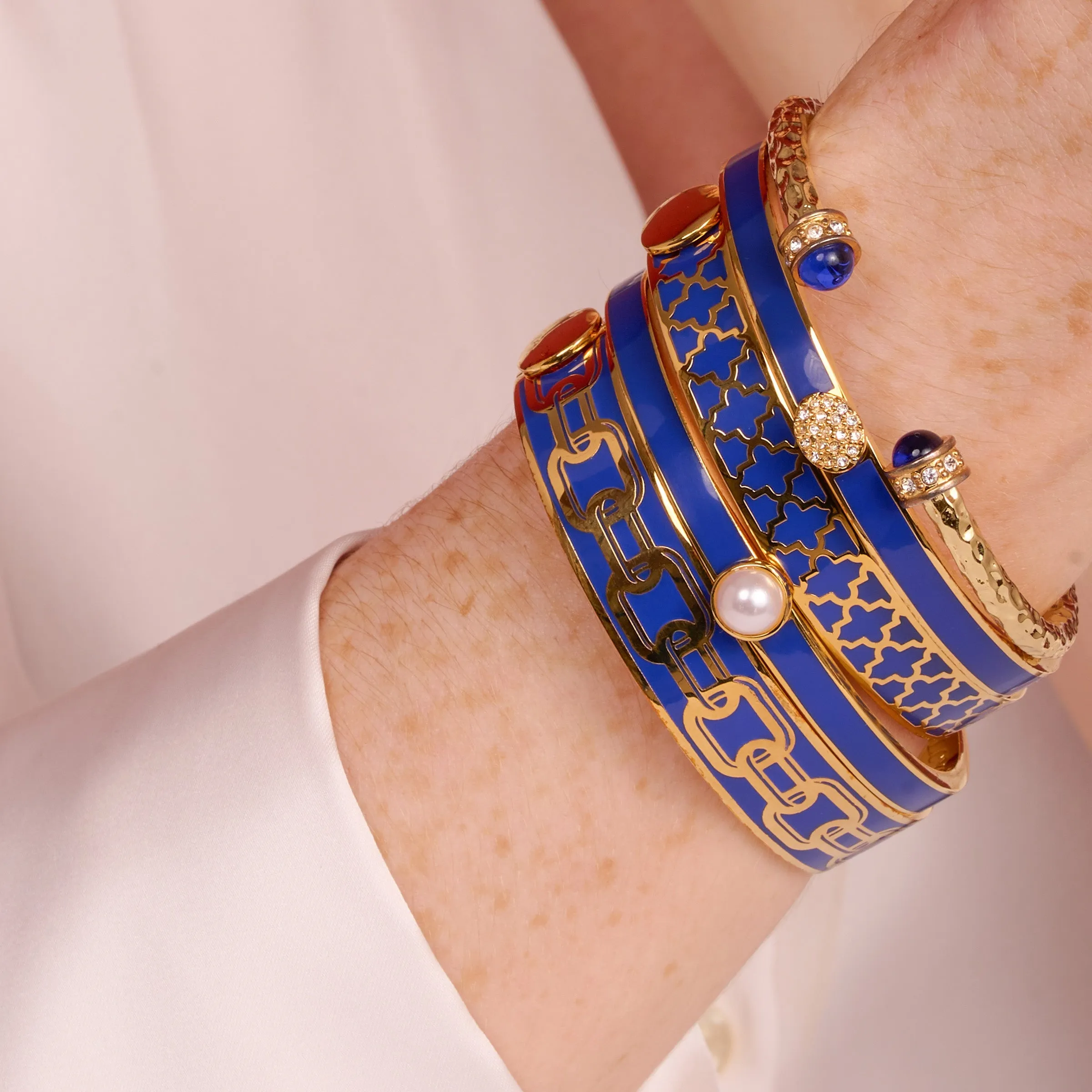 Chain Cobalt & Gold Bangle