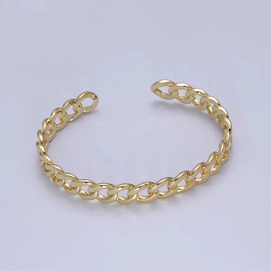 Chain Link Bangle in Gold