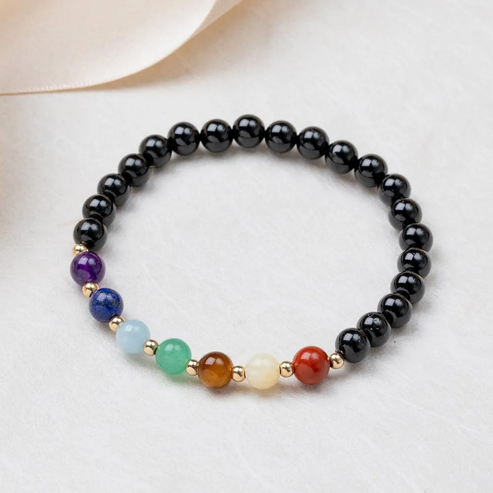 Chakra Bracelet with Black Tourmaline - 6mm