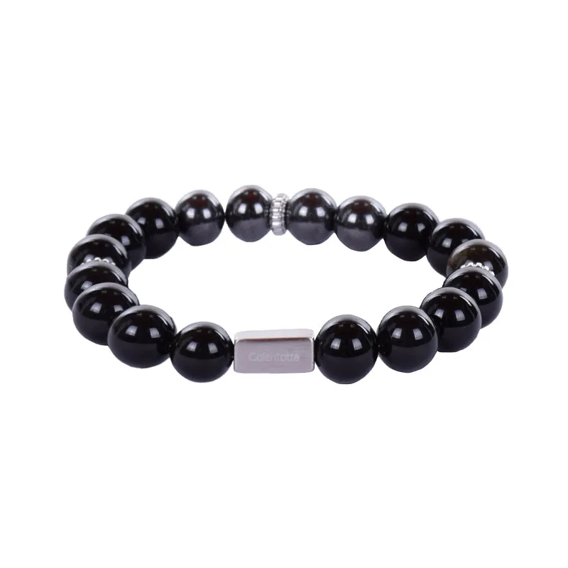 COLANTOTTE Loop En Golden Obsidian Bracelet (Black)