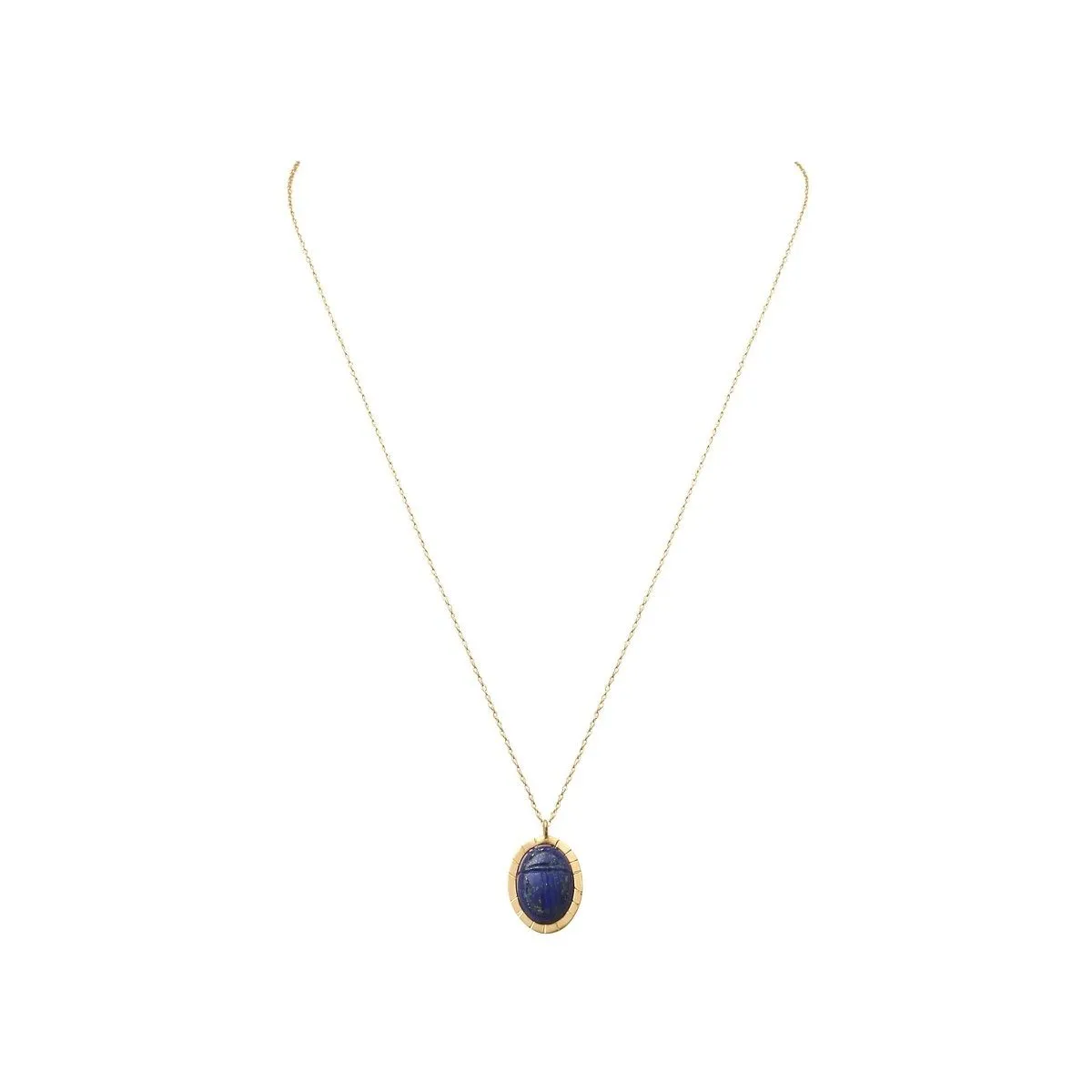 Collier Doré Khepri Lapis Lazuli