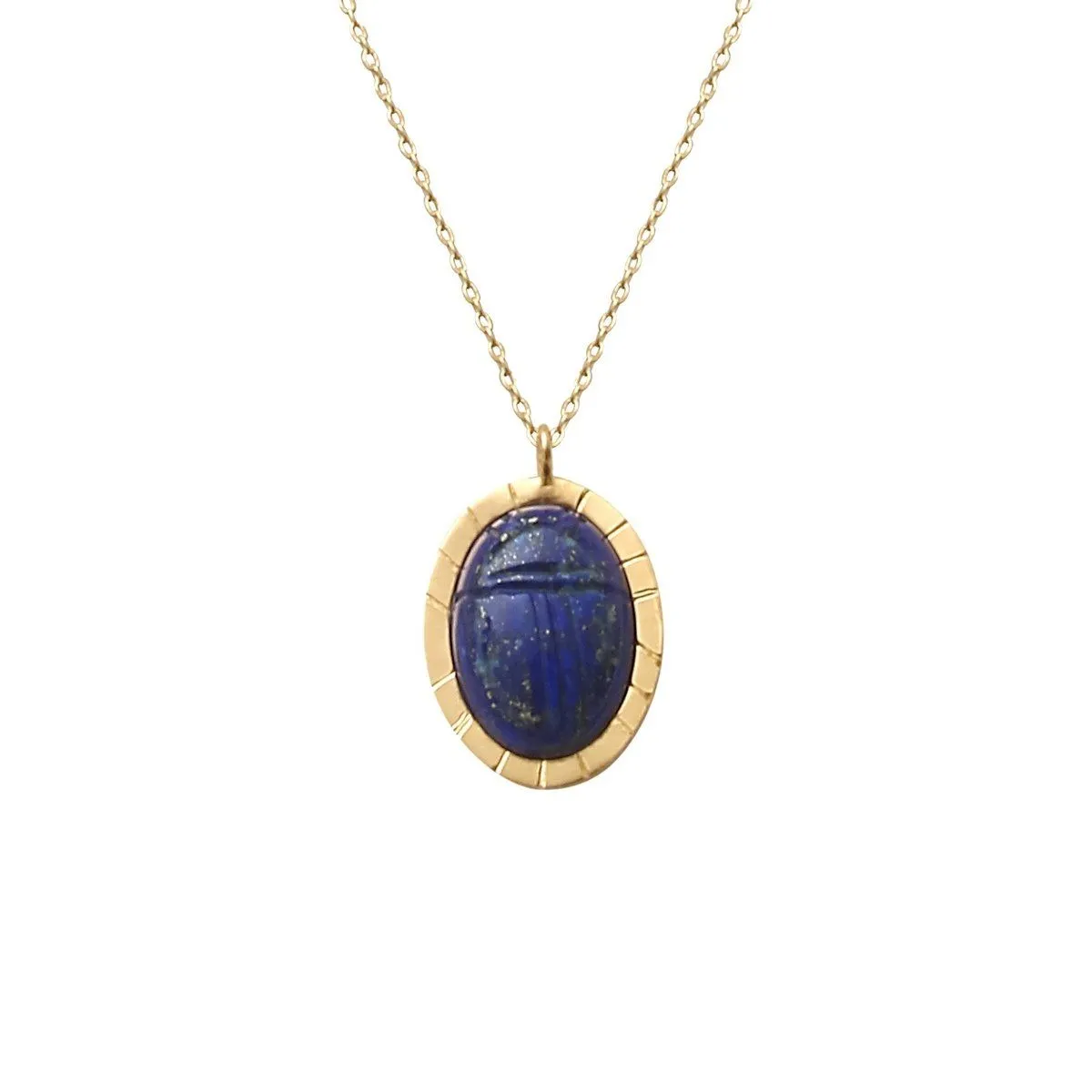 Collier Doré Khepri Lapis Lazuli