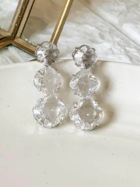 Crystal Cascade Earring White