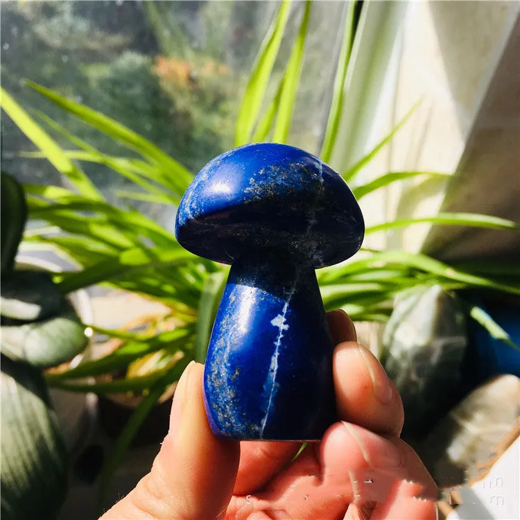 Crystal Mushroom Lapis Lazuli Ornament Pendant