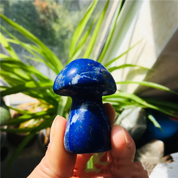 Crystal Mushroom Lapis Lazuli Ornament Pendant