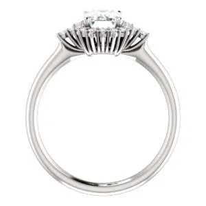 Cubic Zirconia Engagement Ring- The Amy Kiara (Customizable Radiant Cut)