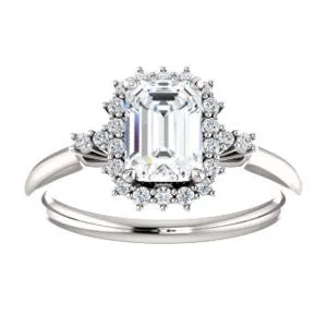 Cubic Zirconia Engagement Ring- The Amy Kiara (Customizable Radiant Cut)