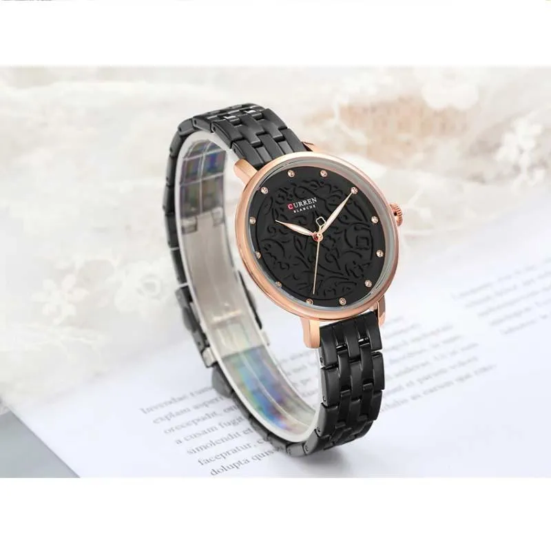 CURREN Original Brand Stainless Steel Band Wrist Watch For Women With Brand (Box & Bag)-9046