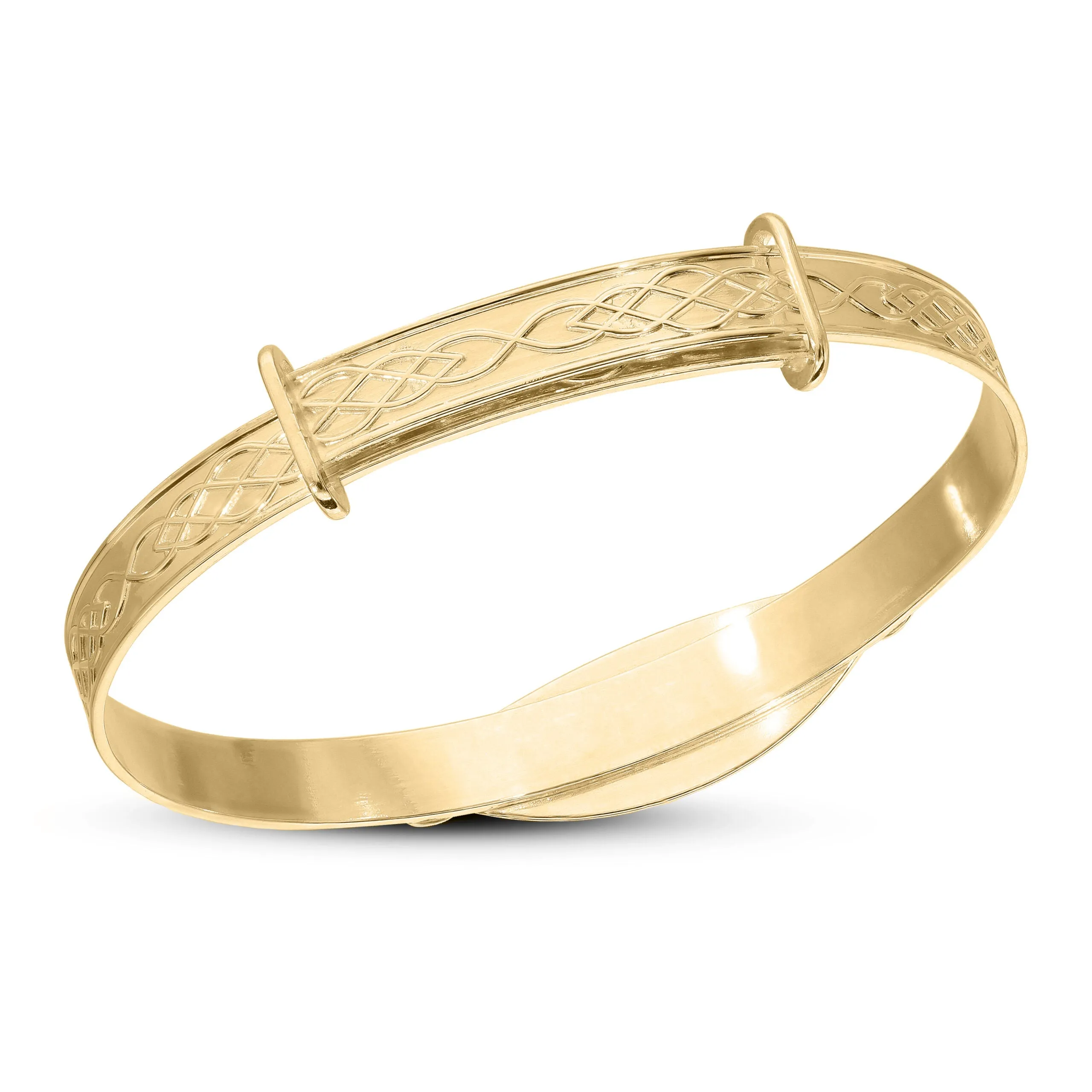 Customised Baby Boy or Baby Girl CZ Gold Plated Bangle (0-1 years)