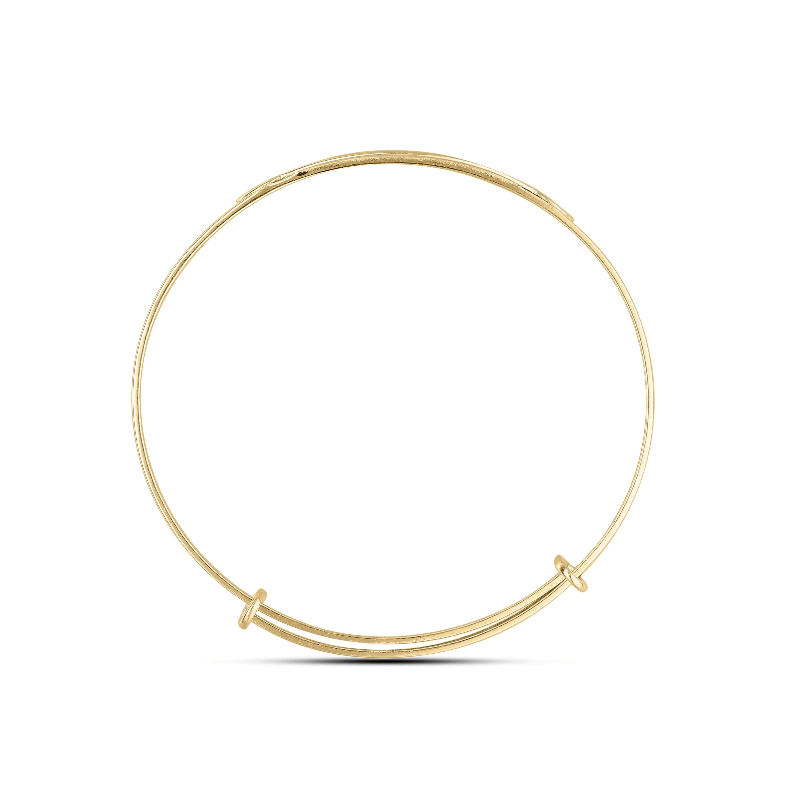 Customised Baby Boy or Baby Girl CZ Gold Plated Bangle (0-1 years)