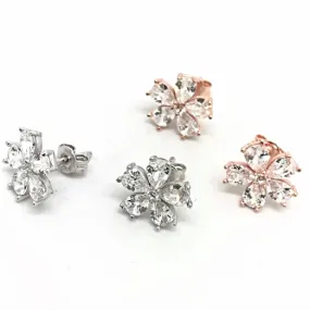 CZ Flower Sterling Earrings