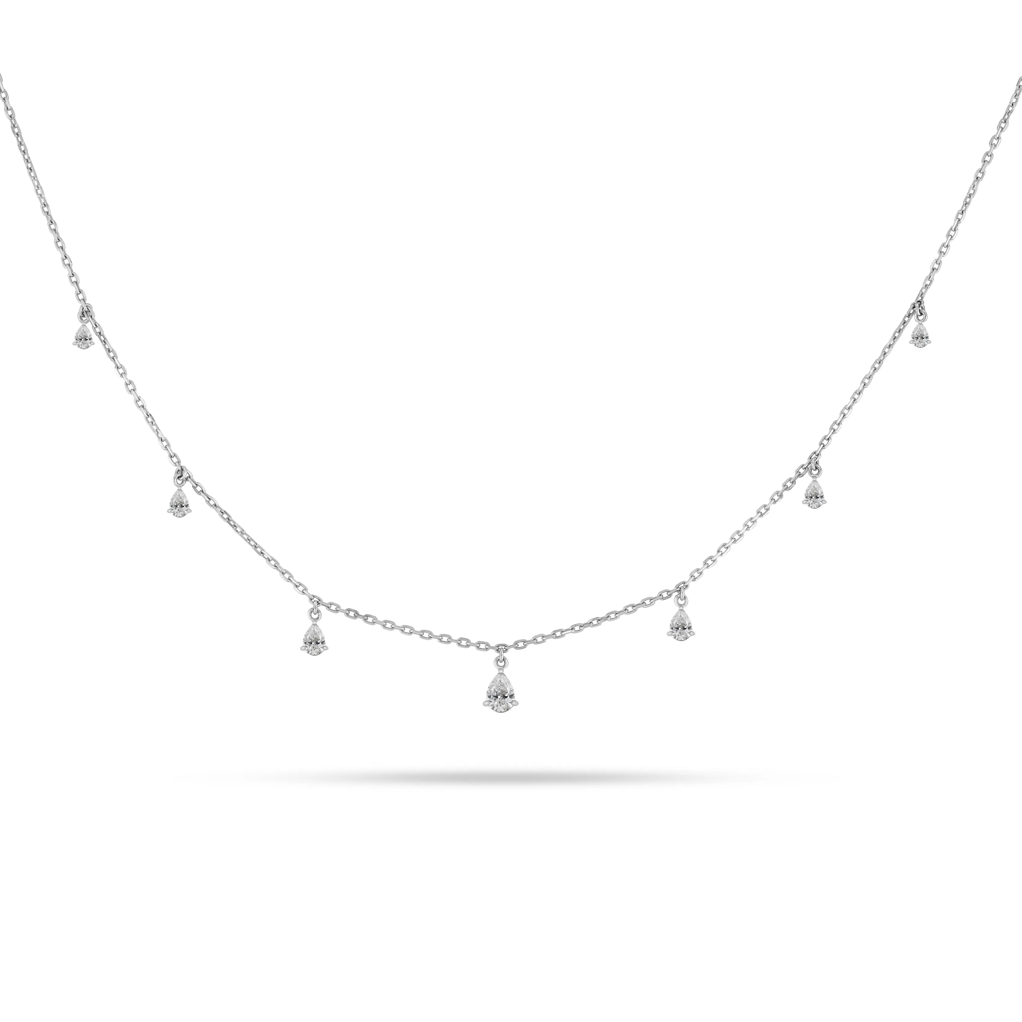 Dangling Pear Drops Diamond Choker