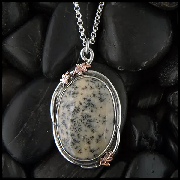 Dendritic Opal Owl Pendant