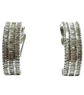 Diamond Baguette & 18k White Gold Earrings