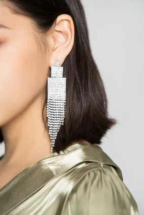 Diamond Cube Cascading Long Earrings