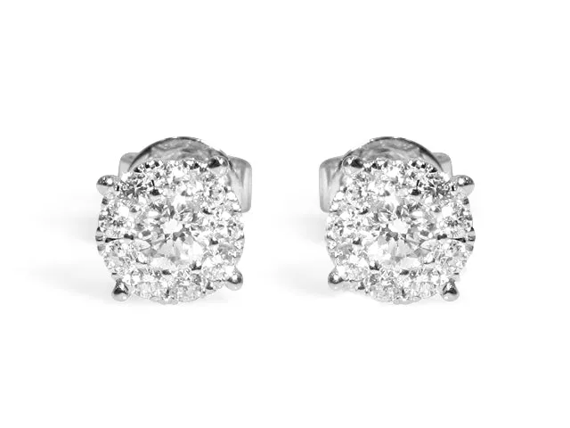 Diamond Invisible Set Stud Earrings