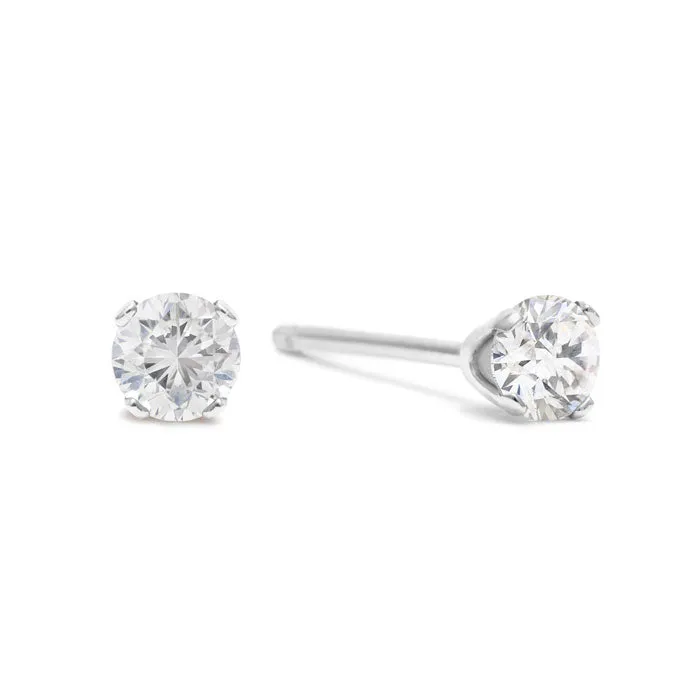 Diamond Stud Earrings .10 CTW in .925 Sterling Silver