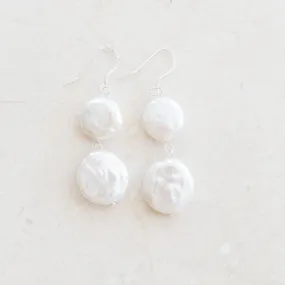 Double Coin Pearl Earrings | Luminescent Elegance – Double Coin Cascade | By Pearly Girls