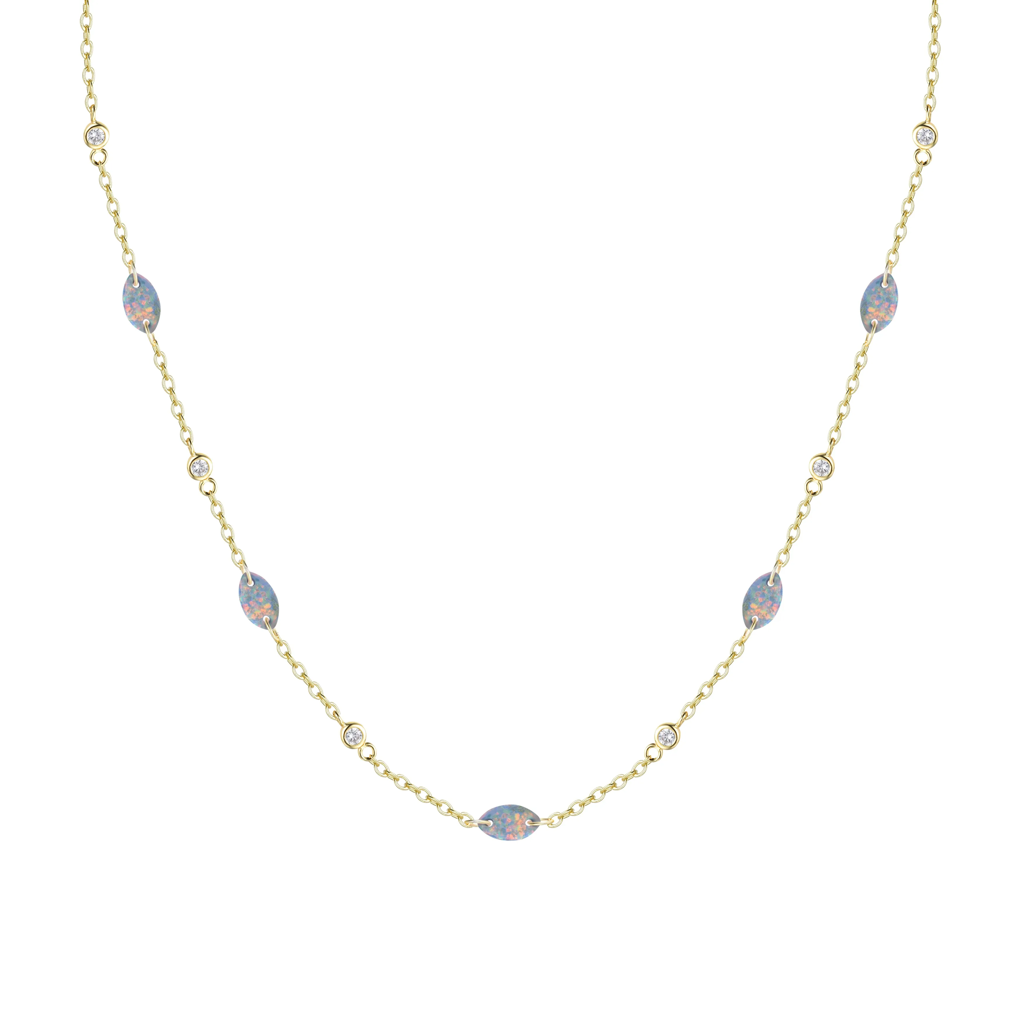 Drilled Opal Layering Necklace